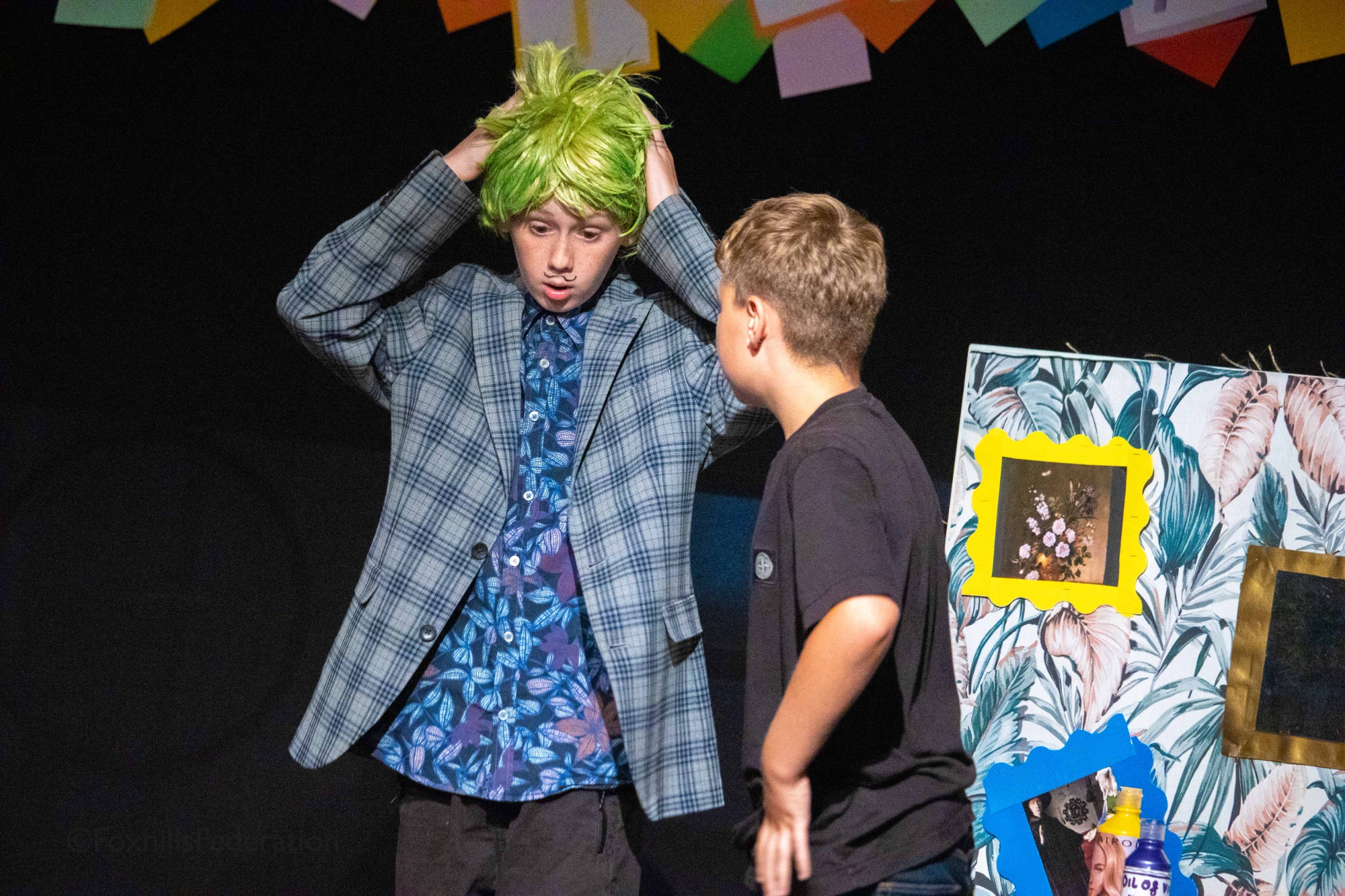 Mr Wormwood rustles his now green hair